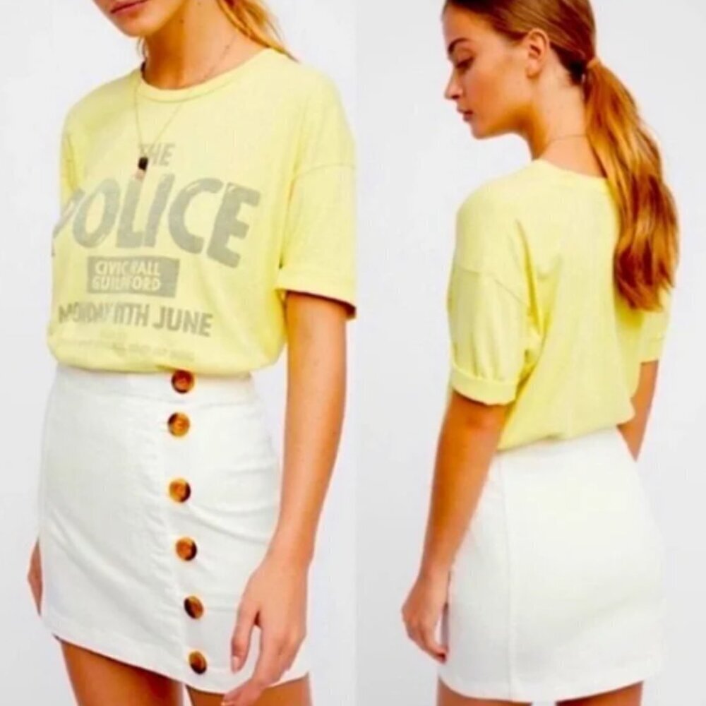 Free People Little Daisies White Mini Skirt Size 8